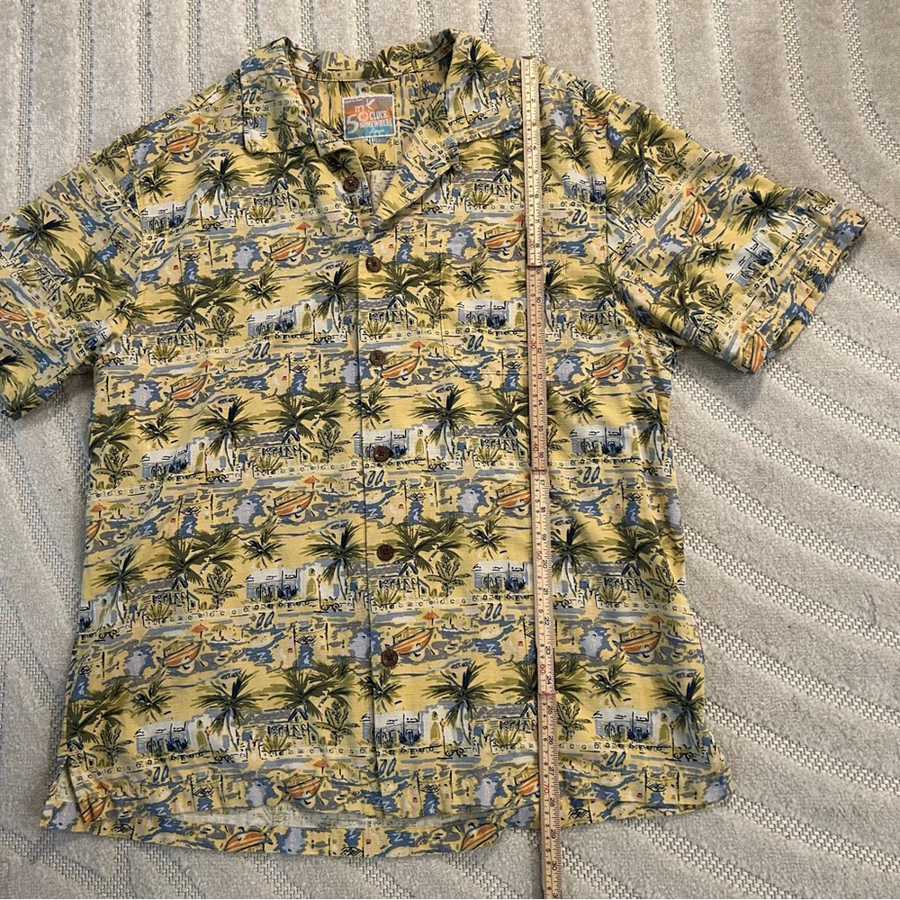It’s Five O’clock Somewhere 100% Silk Tropical Beach Hawaiian Button Shirt - L - Picture 9 of 9